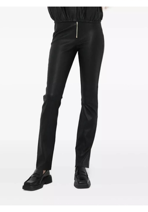 Notes du Nord zip-embellished leather trousers - Black