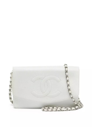 CHANEL Pre-Owned Interlocking CC-logo wallet on chain - White