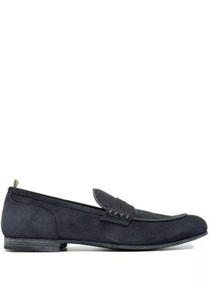 Officine Creative penny-stitched suede loafers - Blue