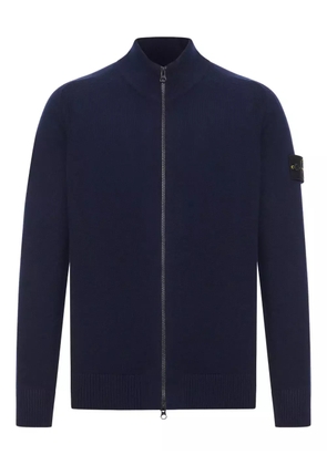 Stone Island 5100044 zip-neck wool cardigan - Blue