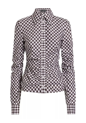 Dolce & Gabbana gingham-check gathered shirt - Black