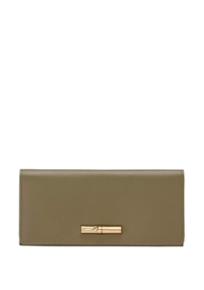 Longchamp Le Roseau bamboo-clasp leather wallet - Green
