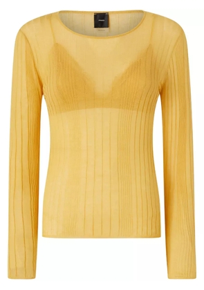 PINKO sheer ribbed top - Yellow