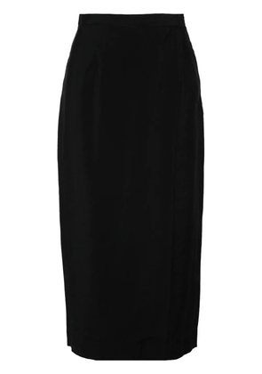 Gentry Portofino textured wrap midi skirt - Black