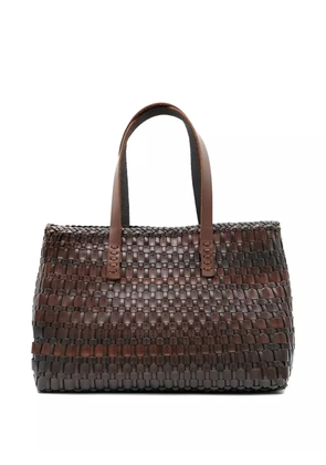 DRAGON DIFFUSION Salvage woven leather shoulder bag - Brown