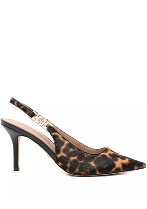 GUESS USA 85mm slingback leopard pumps - Brown