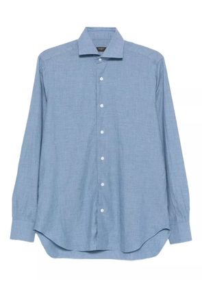Barba long-sleeved cotton shirt - Blue