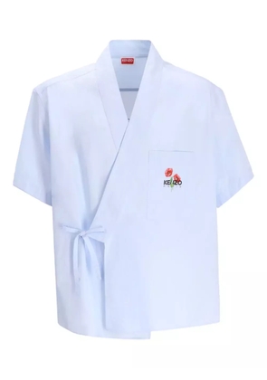 Kenzo logo-detail wrap-design shirt - Blue