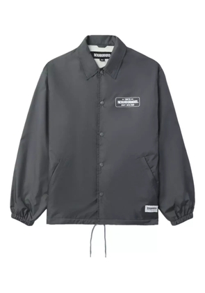 Neighborhood logo-patch button-fastening jacket - Grey
