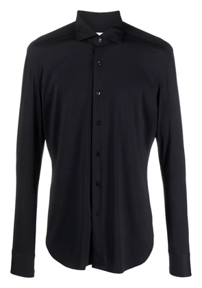 Xacus spread-collar long-sleeve shirt - Blue