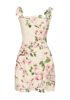 Oscar de la Renta floral-lace mini dress - White