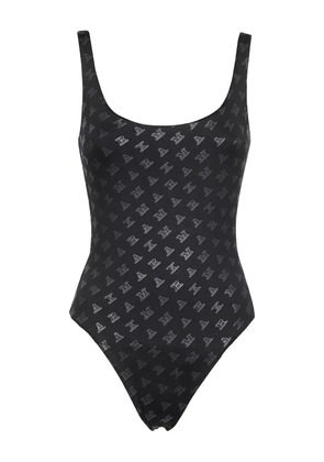 Max Mara logo-print swimsuit - Black