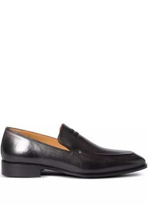 Miu Miu embossed-logo leather loafers - Black
