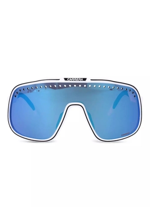 Carrera perforated shield-frame sunglasses - White