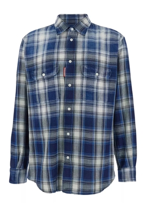 DSQUARED2 checked pocket shirt - Blue