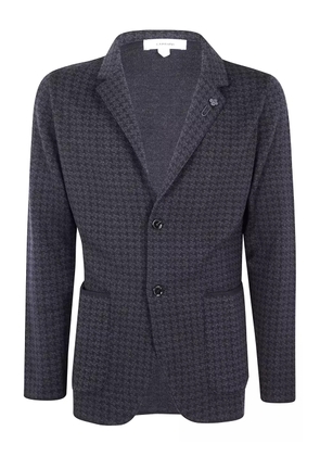 Lardini houndstooth three-button jacket - Black