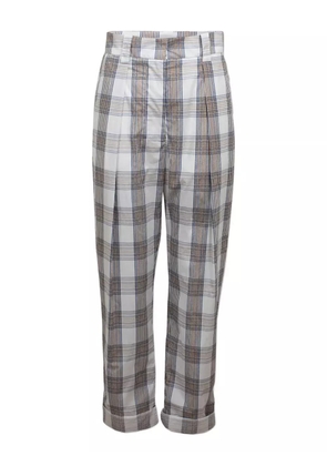 Baum Und Pferdgarten Noberta pleated check trousers - Neutrals