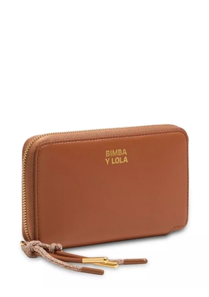 Bimba y Lola logo-stamp wallet - Brown