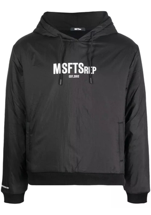 MSFTSrep logo-print detail hoodie - Black