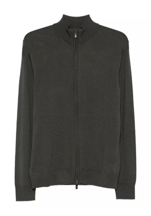 Emporio Armani zip-up wool sweater - Black