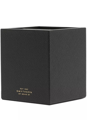 Smythson logo-print leather pencil holder - Black