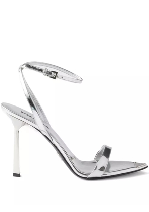 Prada 80mm ankle-strap leather sandals - Silver