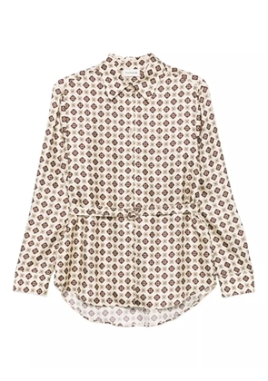 P.A.R.O.S.H. geometric-print belted shirt - Neutrals