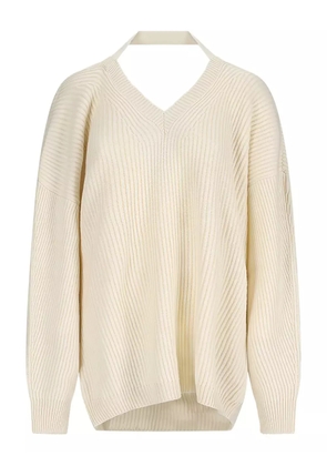 Canessa halter-neck ribbed sweater - Neutrals