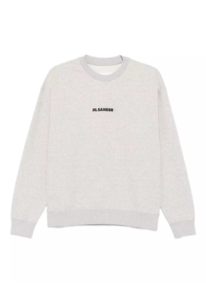 JIL SANDER+ logo-embroidered cotton sweatshirt - Grey