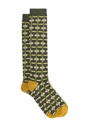 MALIPARMI geometric-pattern socks - Green