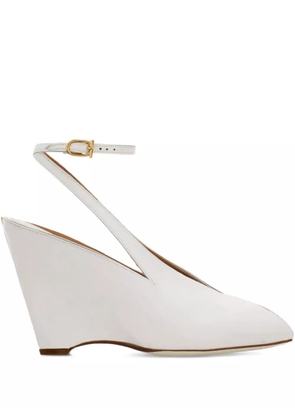 Ferragamo 90mm peep-toe wedge pumps - White