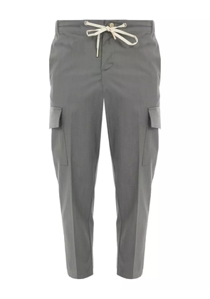 YES LONDON drawstring-waist cargo-pocket trousers - Grey