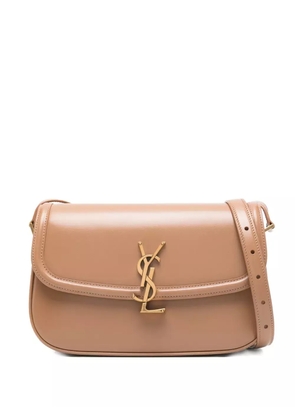 Saint Laurent medium Solferino logo-plaque foldover shoulder bag - Brown