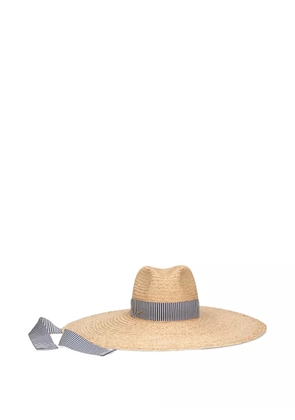 Borsalino Ivana stripe-pattern hat - Neutrals