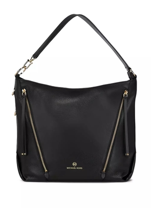 Michael Michael Kors large zip-detail leather shoulder bag - Black