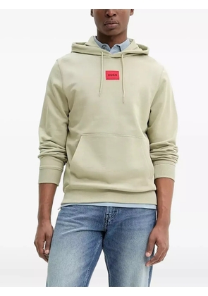 HUGO logo-patch hoodie - Green