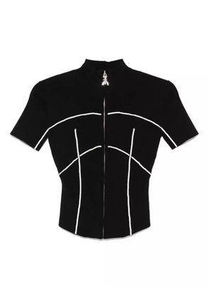 Patrizia Pepe zip-front ribbed top - Black