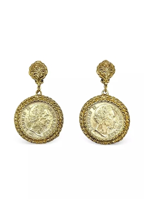Jennifer Gibson Jewellery 1980s Statement Medallion coin earrings - Gold