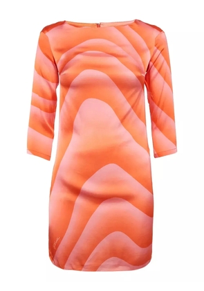 Just Cavalli Vintage wave-print silk dress - Orange