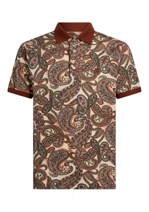 ETRO paisley-print polo shirt - Brown