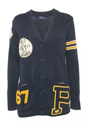 Polo Ralph Lauren Vintage ribbed-knit varsity cardigan - Blue