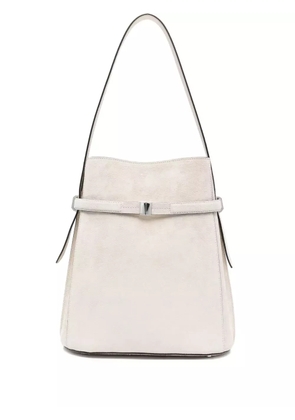 TOTEME belted suede bucket bag - Grey