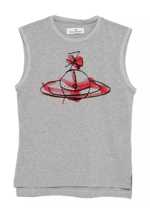 Vivienne Westwood drawn-orb sleeveless top - Grey