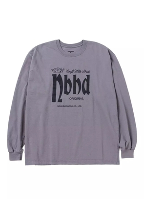 Neighborhood slogan-print long-sleeve T-shirt - Grey