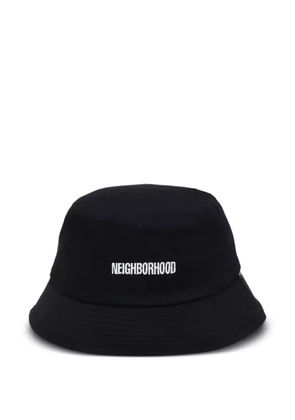 Neighborhood logo cotton bucket hat - Black