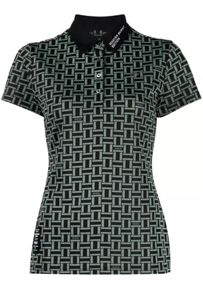 MASTER BUNNY EDITION houndstooth-patterned logo-patch polo shirt - Green