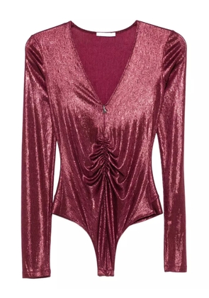 Patrizia Pepe V-neck long-sleeve bodysuit - Purple