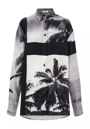Ferragamo palm-tree print shirt - Grey