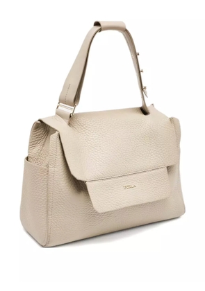 Furla leather flap tote bag - Neutrals