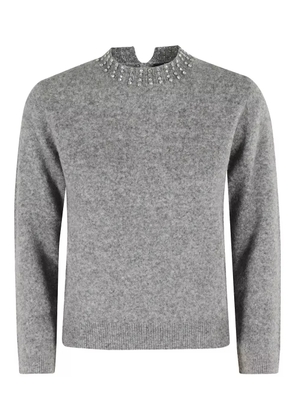 Seventy embellished-neck sweater - Grey